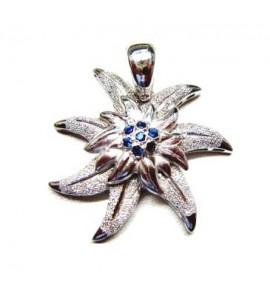 PENDENTIF EDELWEISS DOUBLE GRANITE ARGENT