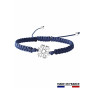 BRACELET CORDON FLOCON OR BLANC