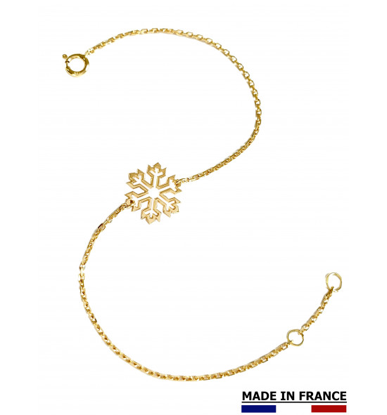 PENDENTIF FLOCON OR JAUNE