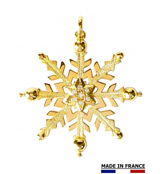 PENDENTIF FLOCON OR JAUNE