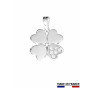 PENDENTIF TREFLE OR 1 PETALE DIAMANT