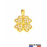 Pendentif Trêfle Or Blanc et Diamants