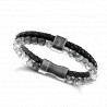 Bracelet acier perles Jaspe Gris