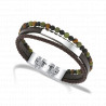 Bracelet 3 rangs acier perles jaspe