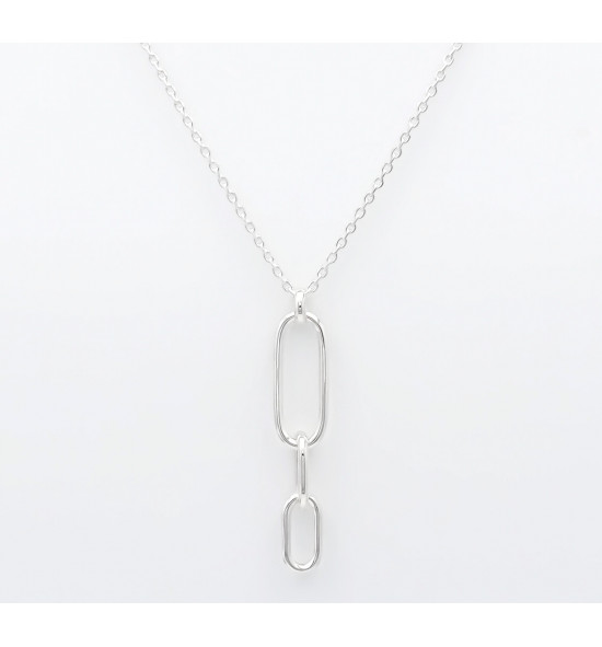 Collier triple maillon argent