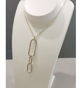 Collier triple maillon argent