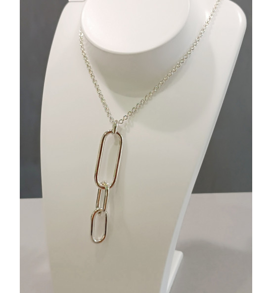 Collier triple maillon argent